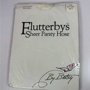 Flutterbys By Betsy Sheer Soft Ivory Color Pantyhose Panty Hose Size A NEW